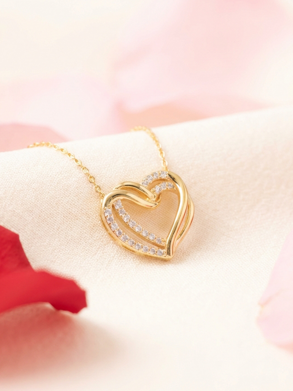 Orso Rosa Eterno & Collana cuore