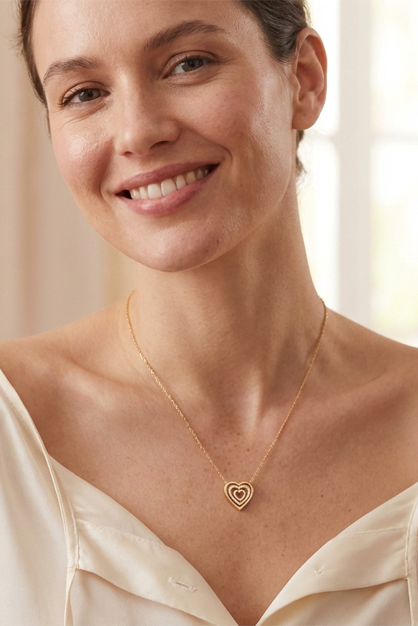 💝 Cofanetto Rosa Eterna & Collana Cuore 💝