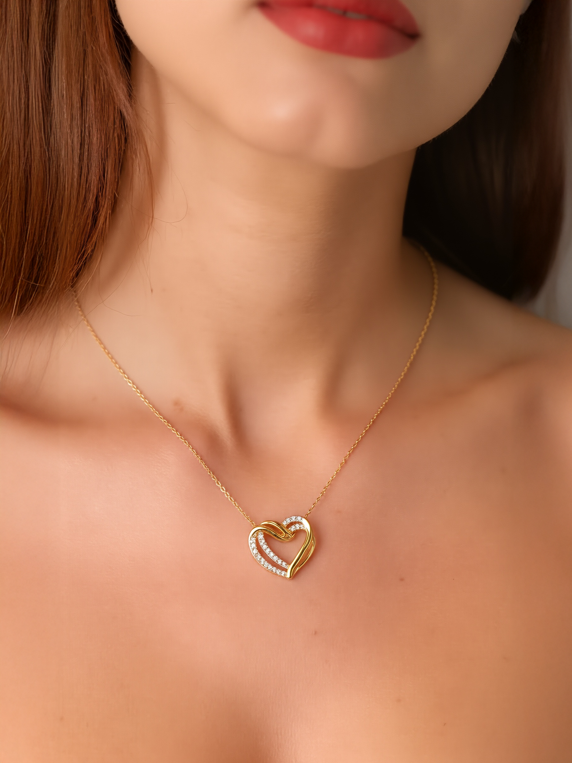 Orso Rosa Eterno & Collana cuore