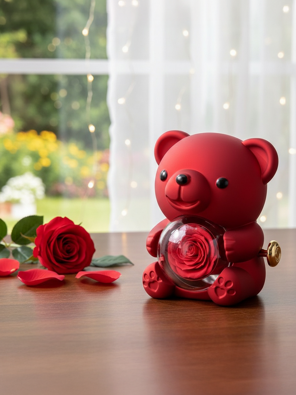 Orso Rosa Eterno & Collana cuore