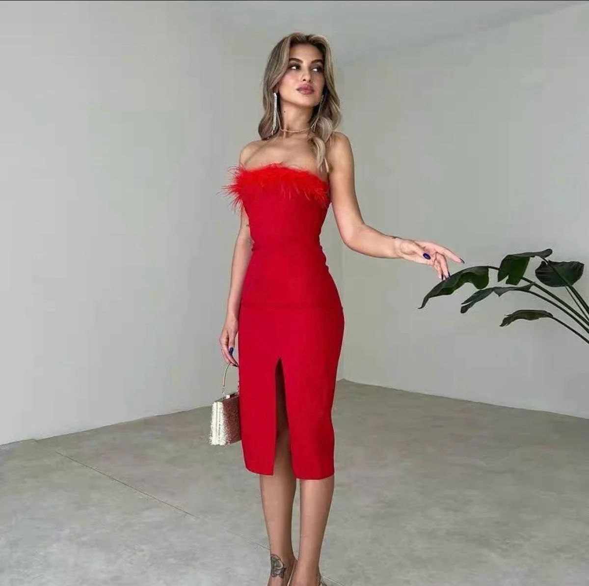 Abito Piuma rosso