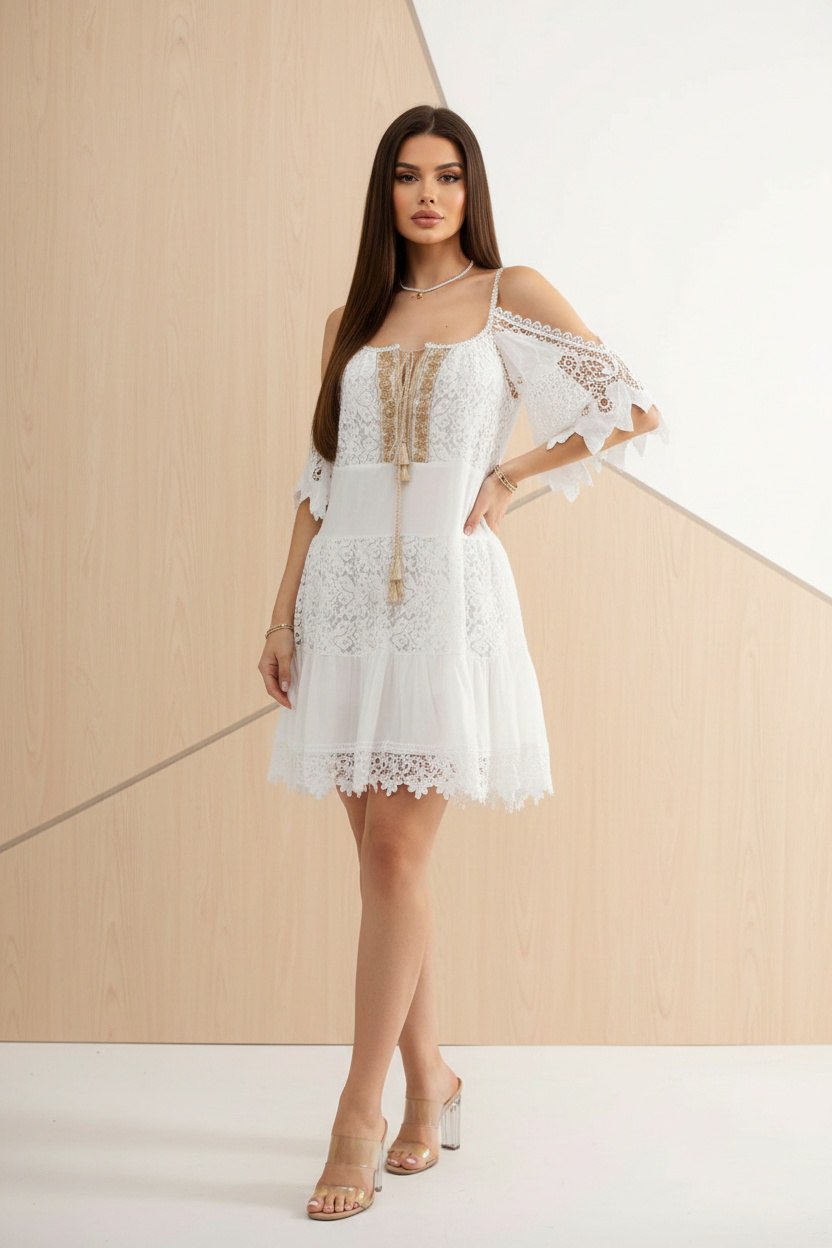 Abito Corto in Pizzo