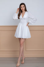 Vestito Midi con Gonna Svasata