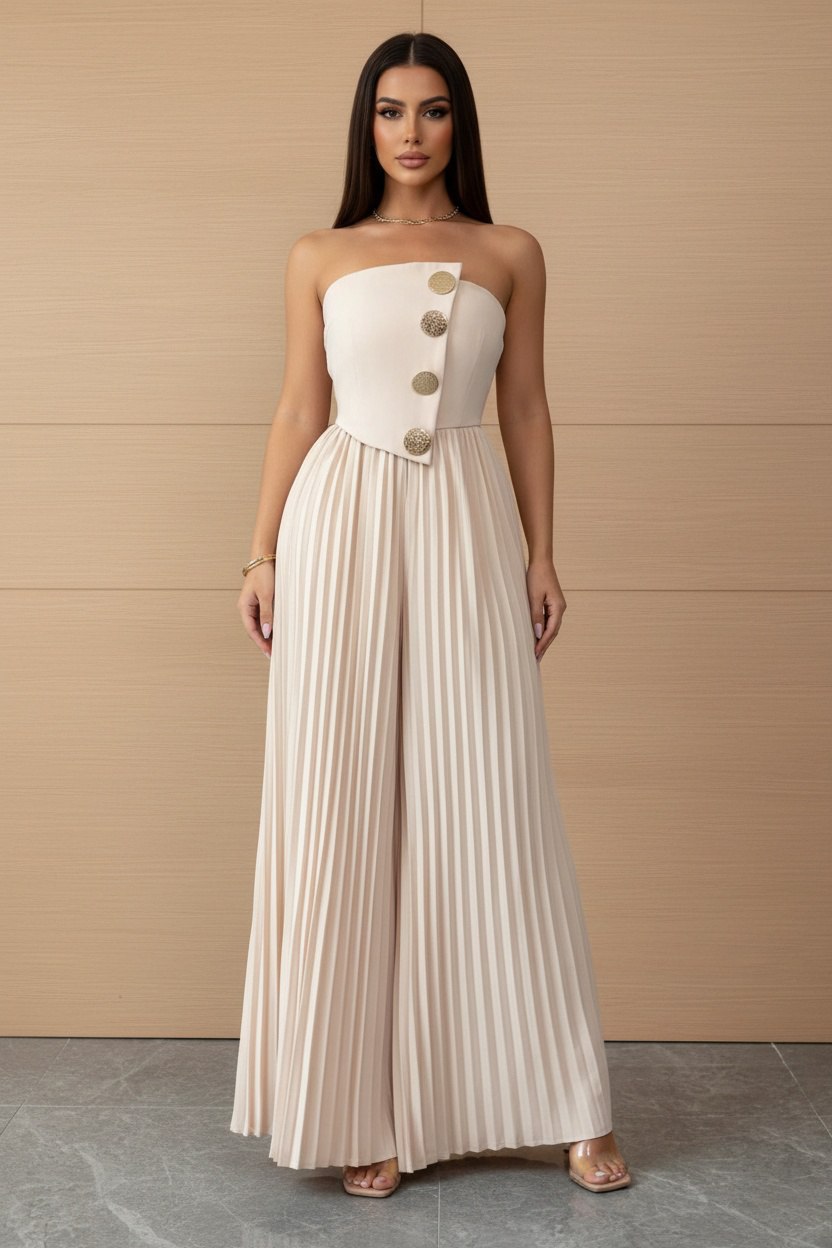 Tuta Elegante Pantaloni Plissettati