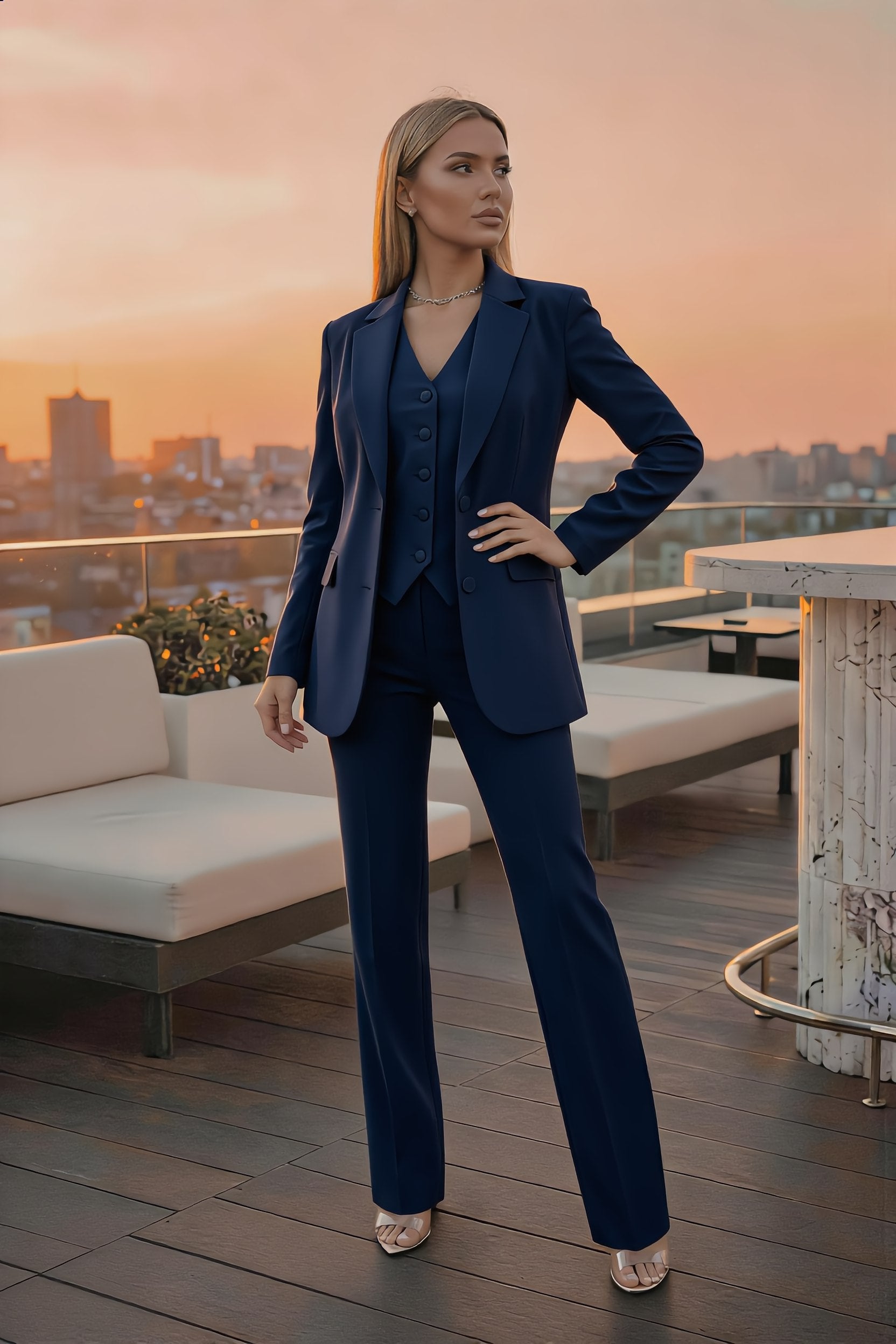 Completo Tailleur e Gilet con Pantalone Farnèt