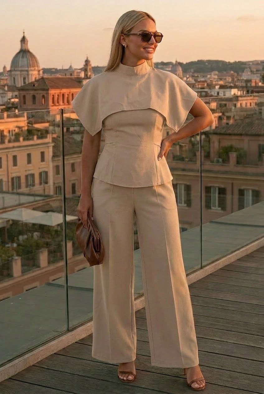 Coordinato Alessia (Bustier + Pantalone + Coprispalle)