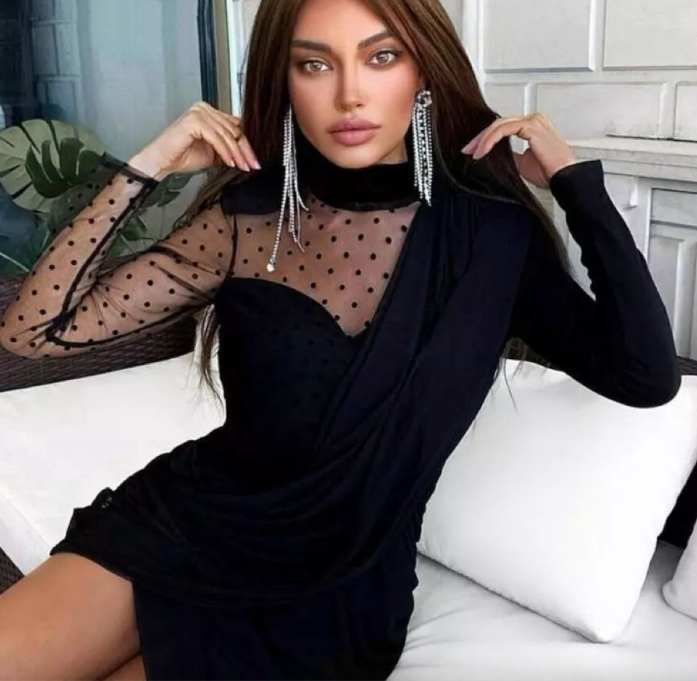 Vestito Pois nero