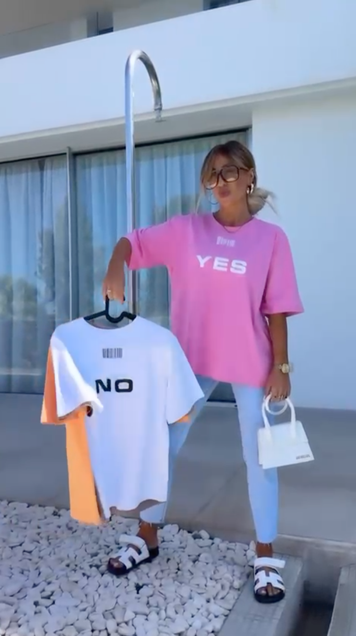 T-Shirt Yes No rosa
