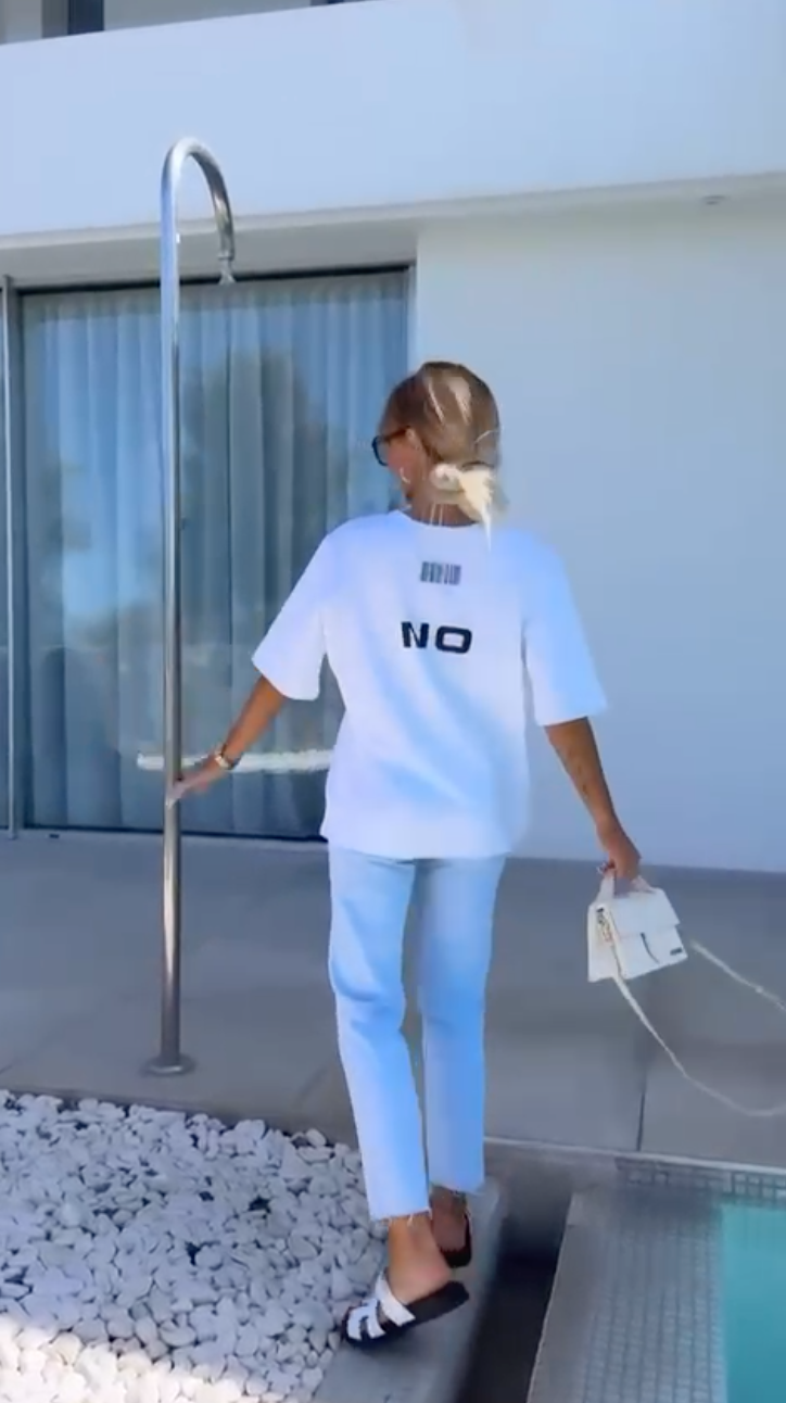 T-Shirt Yes No bianco