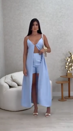 Coordinato pantagonna azzurro