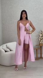 Coordinato pantagonna rosa