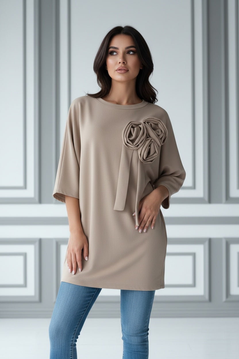 Maglia Lungo con Rosa