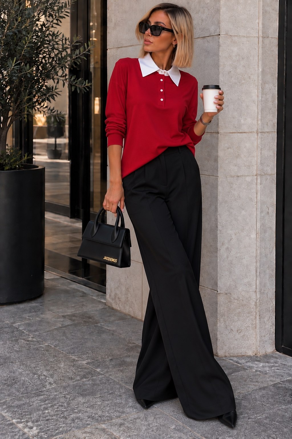 LUDOVICA - Polo in maglia con colletto a contrasto 👕