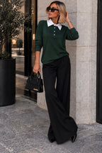 LUDOVICA - Polo in maglia con colletto a contrasto 👕
