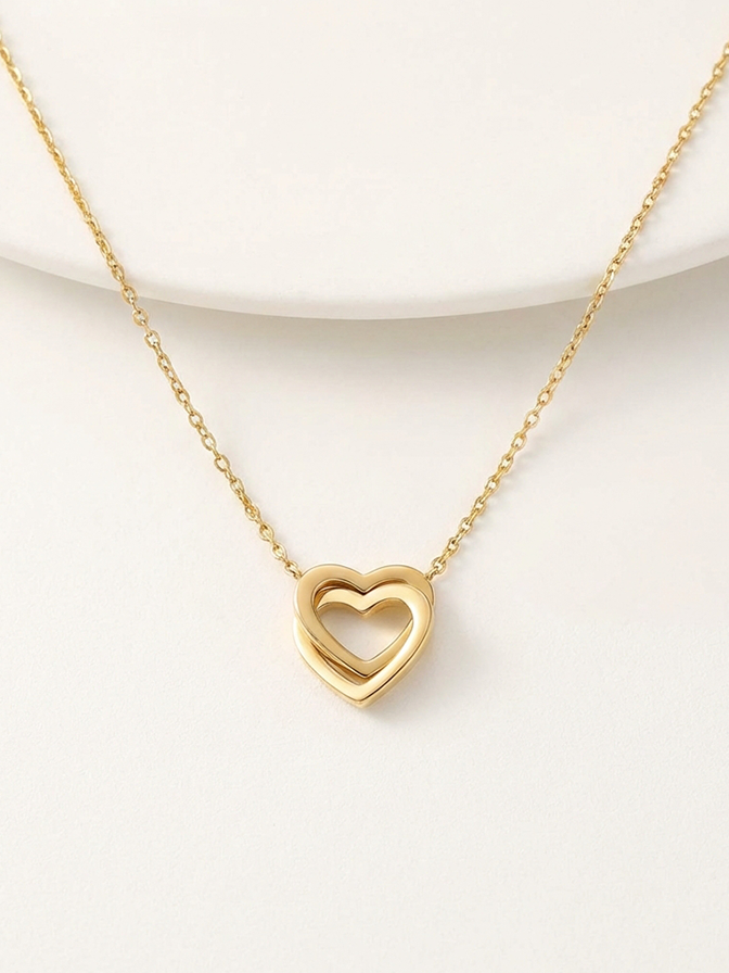 Orso Rosa Eterno & Collana cuore