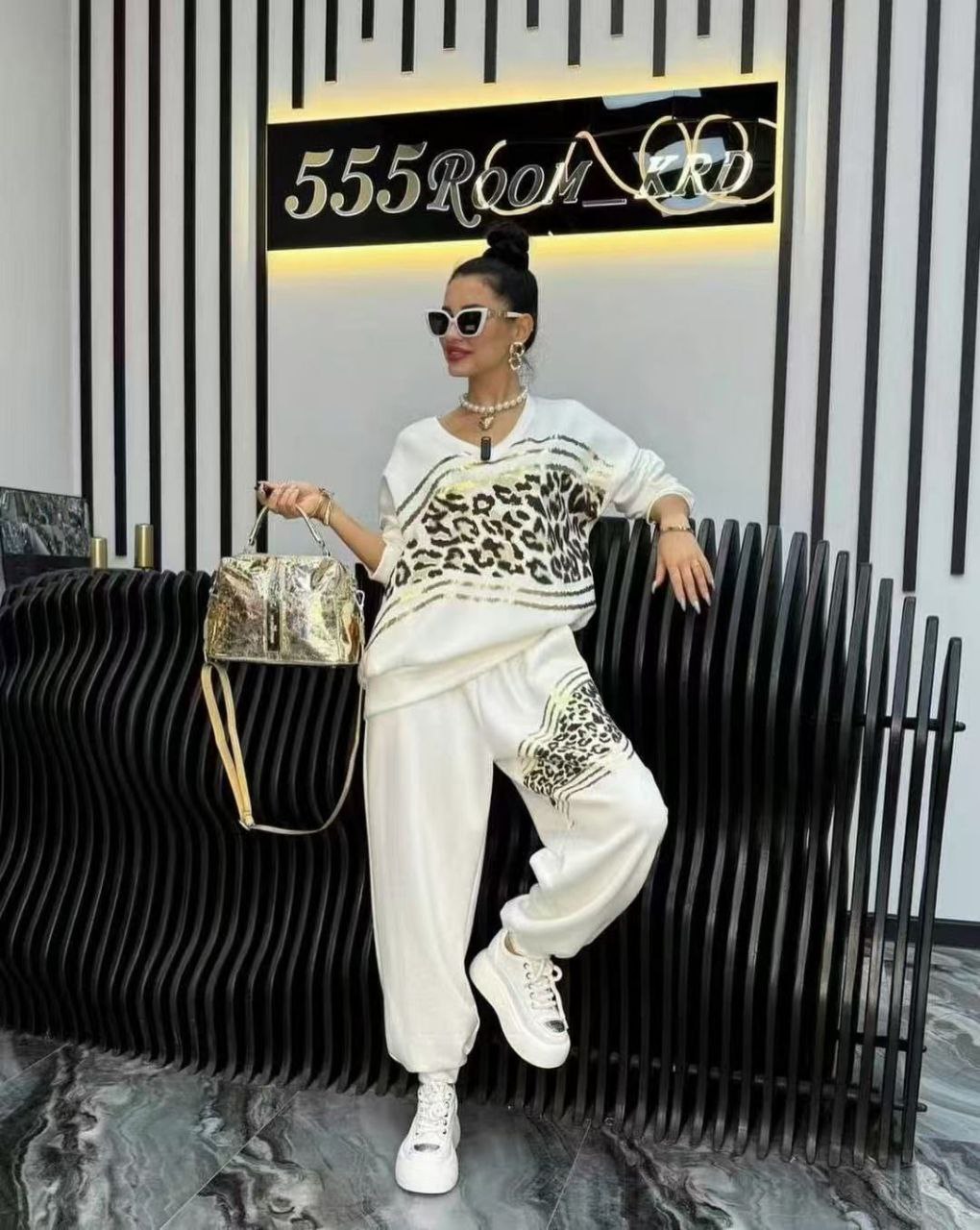 Completo Tuta Animalier bianco